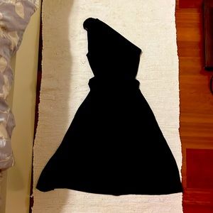 Le Jealous One Shoulder Black Mini Dress.